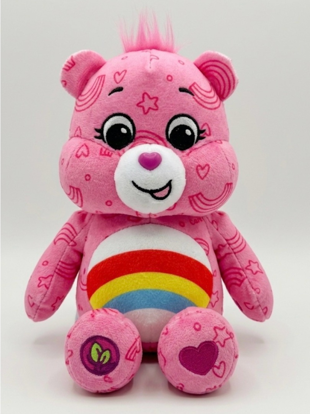 Cheer Bear Pink Rainbow Heart Plush Bear Stuffed Toy - Kids Toys